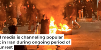 Iranians gather while blocking a street during a protest in Tehran on Jan. 9, 2026. MAHSA/Middle East Images/AFP via Getty Images